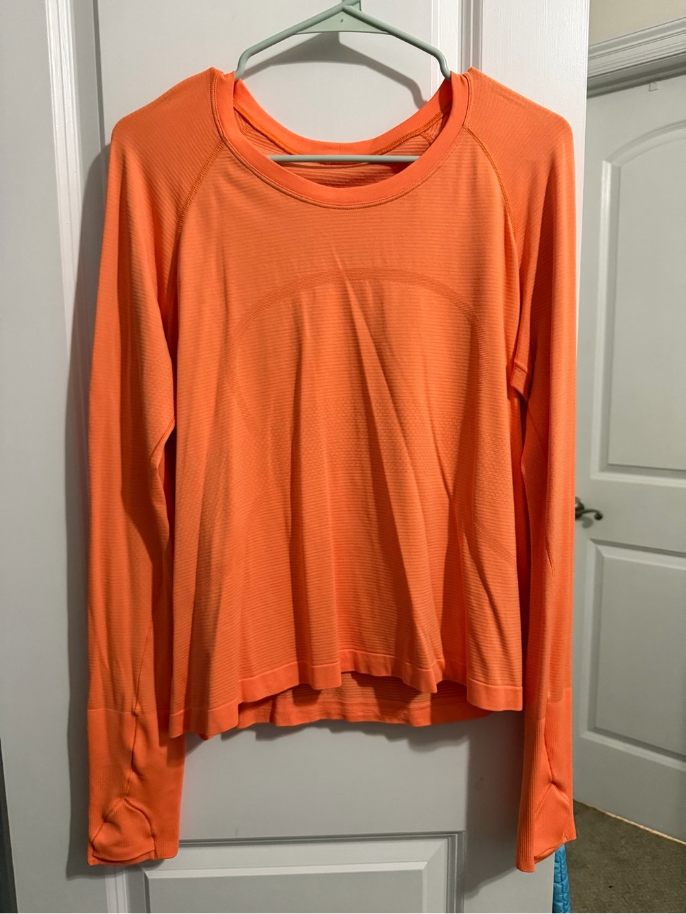 lululemon athletica Long Sleeve Performance Top in Bright Orange